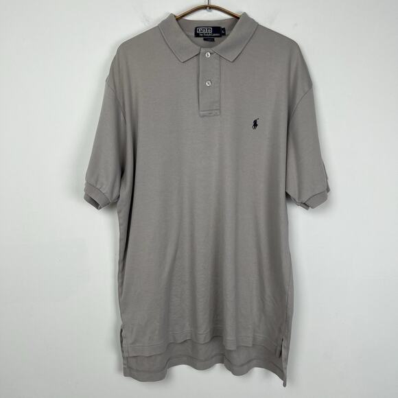 Polo Ralph Lauren Shirt Mens Large Gray Classic Fit Golf Pony Logo Short Sleeve - Picture 1 of 6